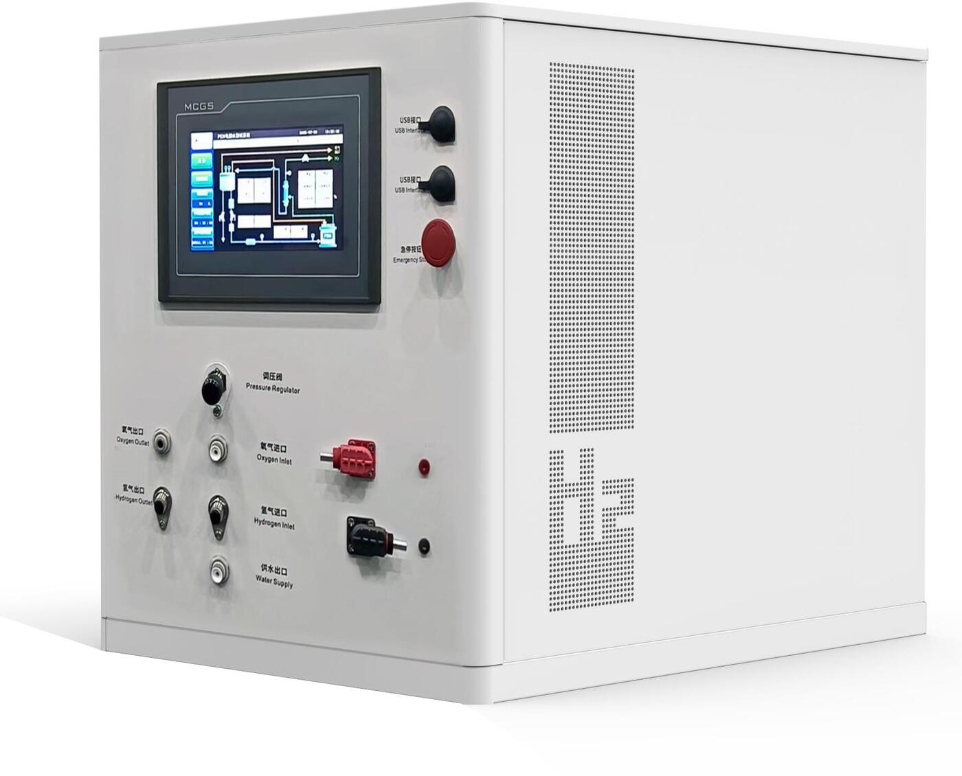 Automated single-channel PEM electrolyzer testing bench with PLC control