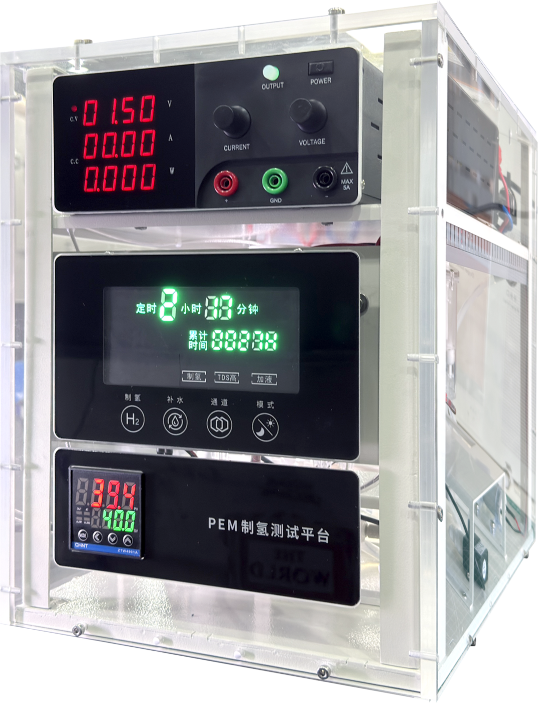 Desktop manual PEM electrolyzer electrochemical evaluation rig